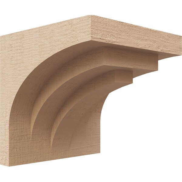 Ekena Millwork 5"W x 5"D x 5"H Wide Rockford Rough Cedar Woodgrain TimberThane Corbel, Primed Tan CORUR05X05X05ROCRCPR - main